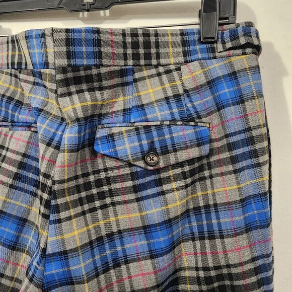 BE'ABLE Plaid Wool High-Waist Trouser Pants Womens 32 Made in Italy - Picture 9 of 16